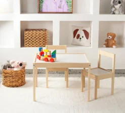 Kukka Bord- og stolesæt - hvid/natur-Børn Børneborde & Stole
