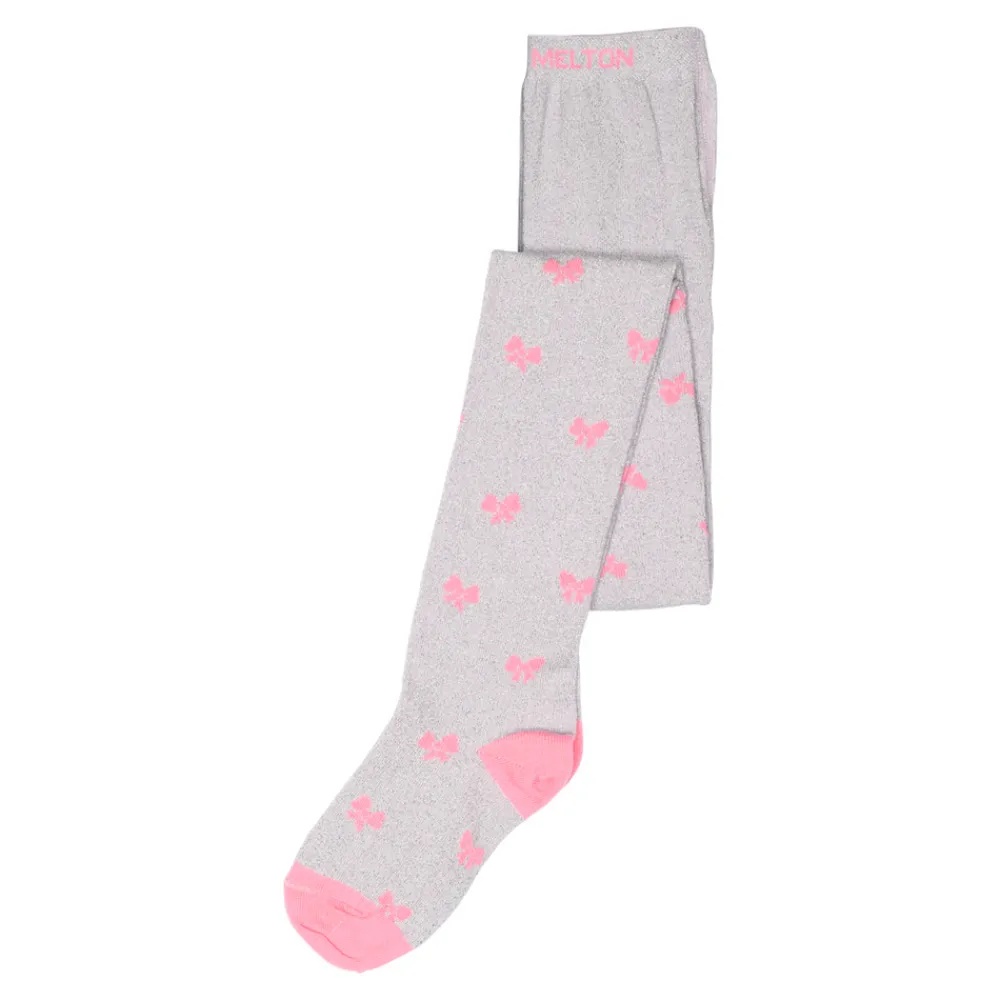 Melton Bow glitter tights - 4111- Strømpebukser
