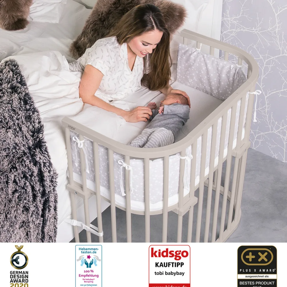 Babybay Boxspring bedside crib - beige-Børn Side By Side Senge