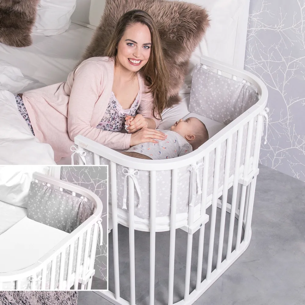 Babybay Boxspring bedside crib - Hvid-Børn Side By Side Senge