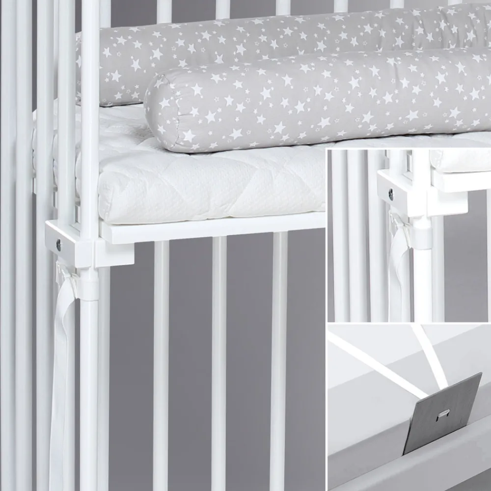 Babybay Boxspring bedside crib - Hvid-Børn Side By Side Senge