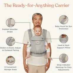 Ergobaby Bæresele, Omni Deluxe, Mesh - Onyx Black- Bæreseler & Vikler