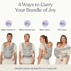 Ergobaby Bæresele, Omni deluxe, Mesh - Graphie Grey- Bæreseler & Vikler