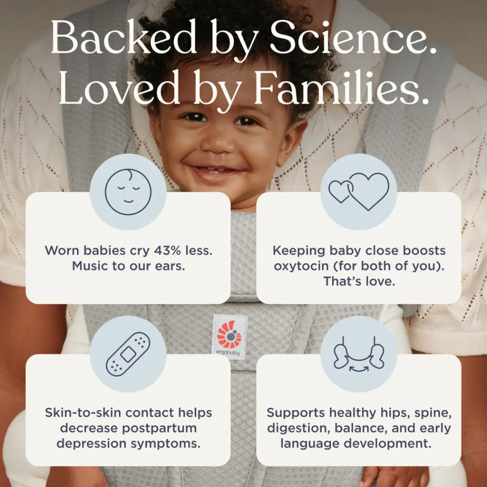 Ergobaby Bæresele, Omni deluxe, Mesh - Graphie Grey- Bæreseler & Vikler