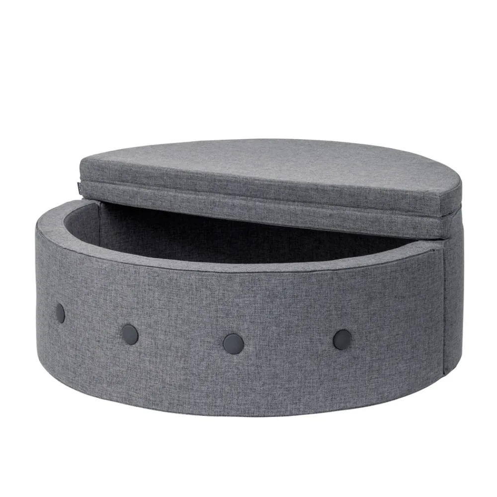 By KlipKlap Børnesofa cirkel - mørkegrå/sortgrå knap-Børn Tumlemøbler