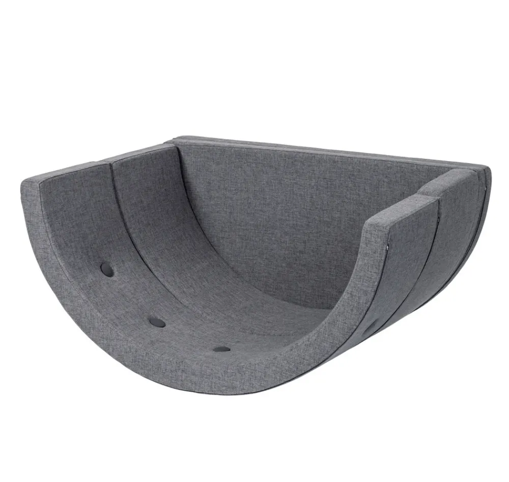 By KlipKlap Børnesofa cirkel - mørkegrå/sortgrå knap-Børn Tumlemøbler