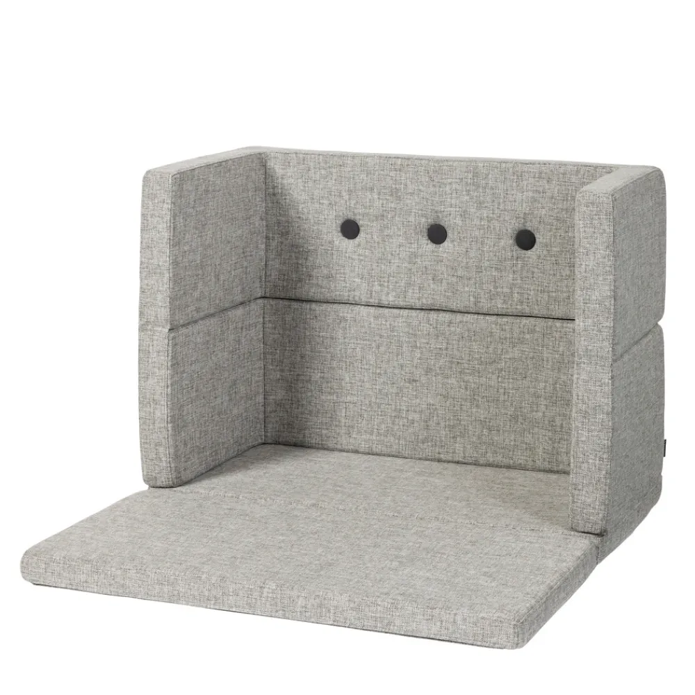 By KlipKlap Børnesofa, firkantet - lysegrå/mørkegrå knap-Børn Tumlemøbler