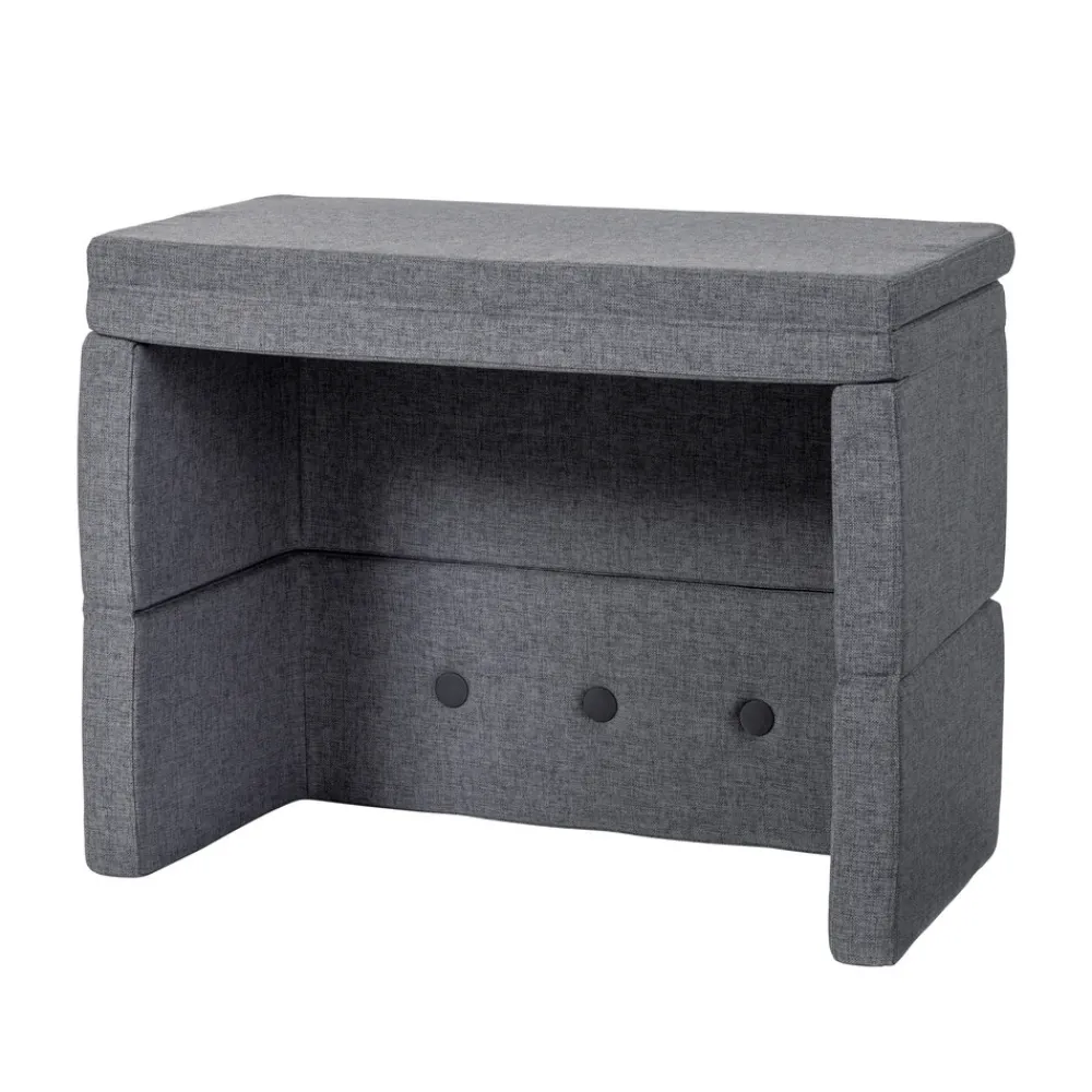 By KlipKlap Børnesofa, firkantet - mørkegrå/sortgrå knap-Børn Tumlemøbler