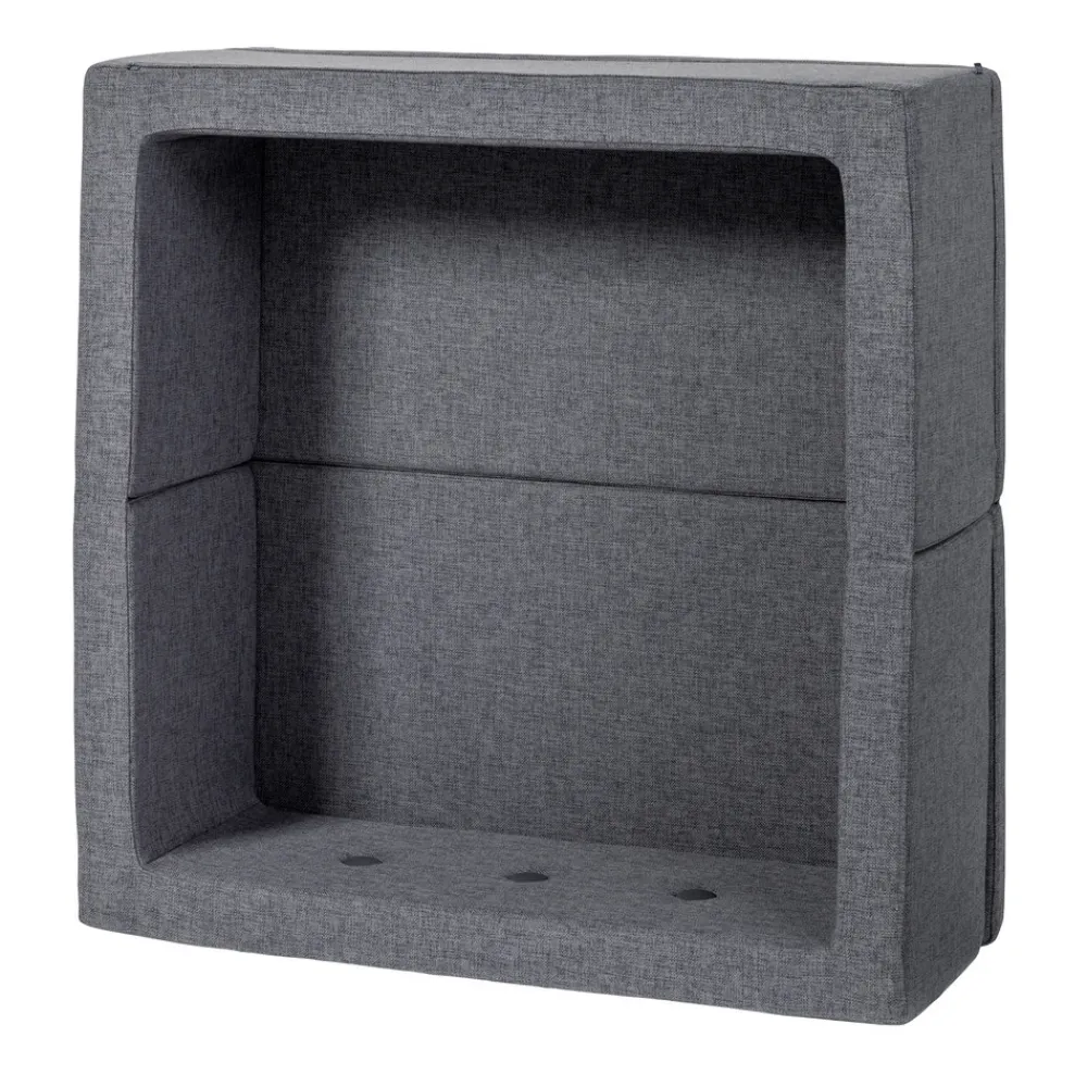 By KlipKlap Børnesofa, firkantet - mørkegrå/sortgrå knap-Børn Tumlemøbler