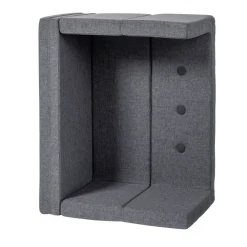 By KlipKlap Børnesofa, firkantet - mørkegrå/sortgrå knap-Børn Tumlemøbler