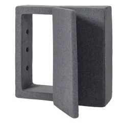 By KlipKlap Børnesofa, firkantet - mørkegrå/sortgrå knap-Børn Tumlemøbler