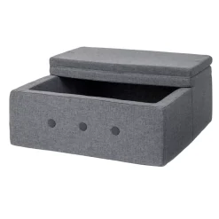 By KlipKlap Børnesofa, firkantet - mørkegrå/sortgrå knap-Børn Tumlemøbler