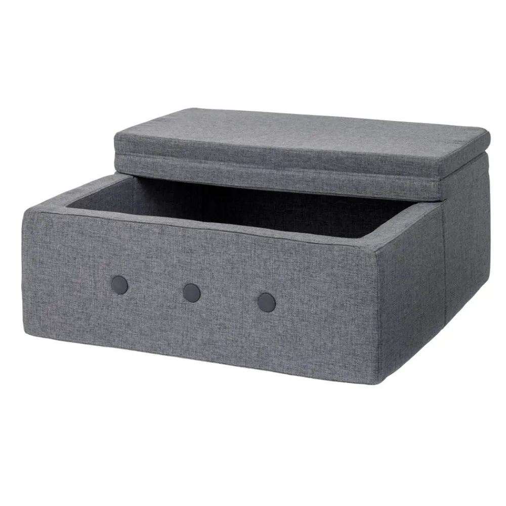 By KlipKlap Børnesofa, firkantet - mørkegrå/sortgrå knap-Børn Tumlemøbler