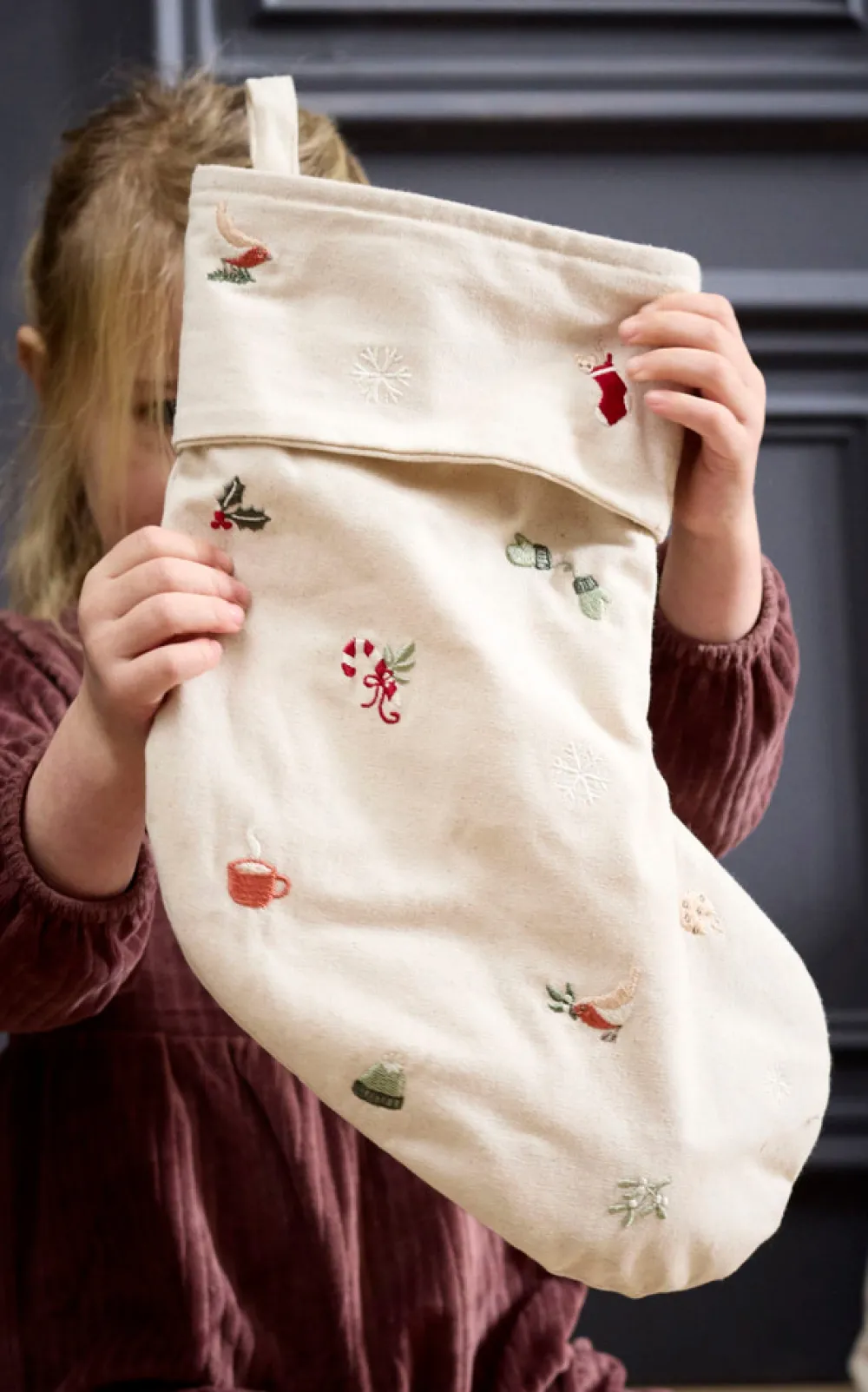 Filibabba Broderet sok - Wonderful Winter- Dekorationer