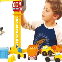 ECOIFFIER Byggeplads m/kran + køretøjer & figurer- Legetøjsbiler