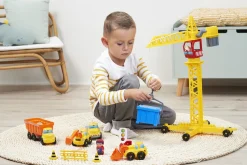 ECOIFFIER Byggeplads m/kran + køretøjer & figurer- Legetøjsbiler
