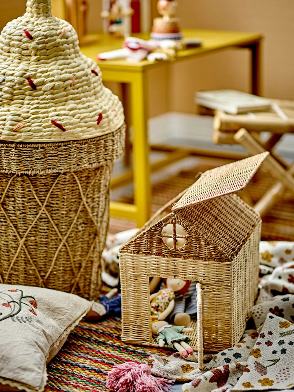 Bloomingvillemini Cillie Kurv m/Låg, Natur, Vandhyacint-Børn Kurve