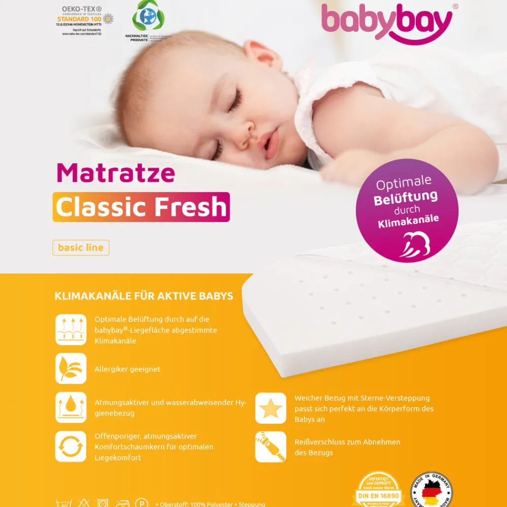 Babybay Classic Fresh madras til side by side seng boxspring XXL-Børn Madrasser