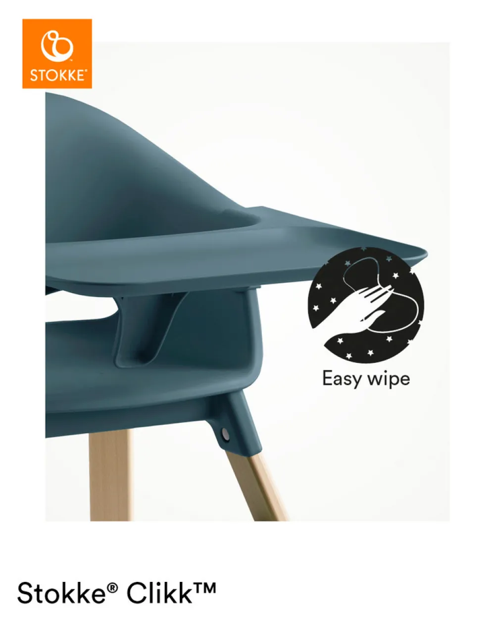 Stokke® Clikk højstol - Fjord Blue-Børn Højstole Med Tilbehør