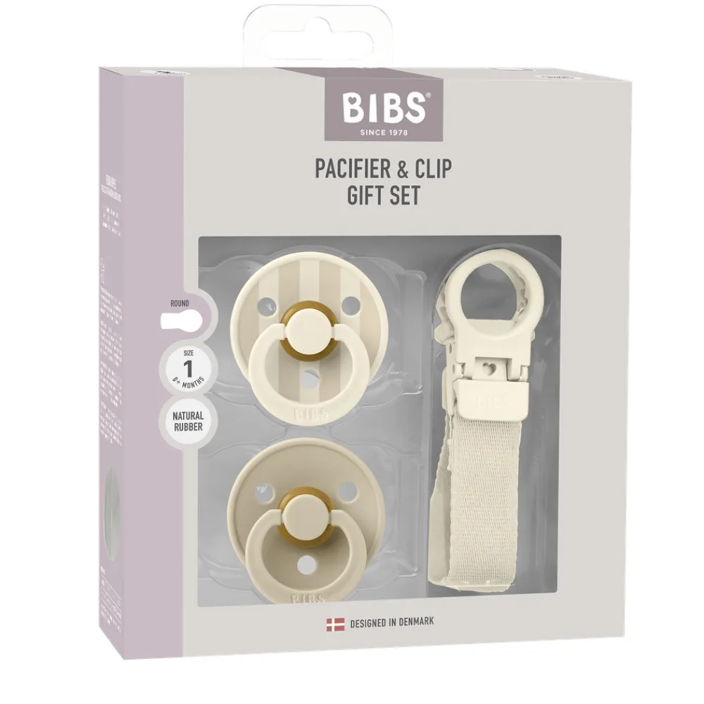 BIBS Colour Sut & Suttesnor Gavesæt Latex Str 1 - Ivory- Suttesnore Og Suttebokse|Sutter