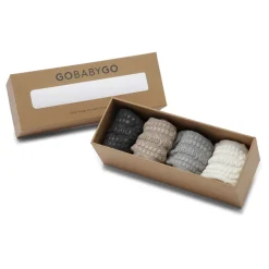 GOBABYGO Combo box - Bambus - GR/SA/OW- Skridsikre Strømper