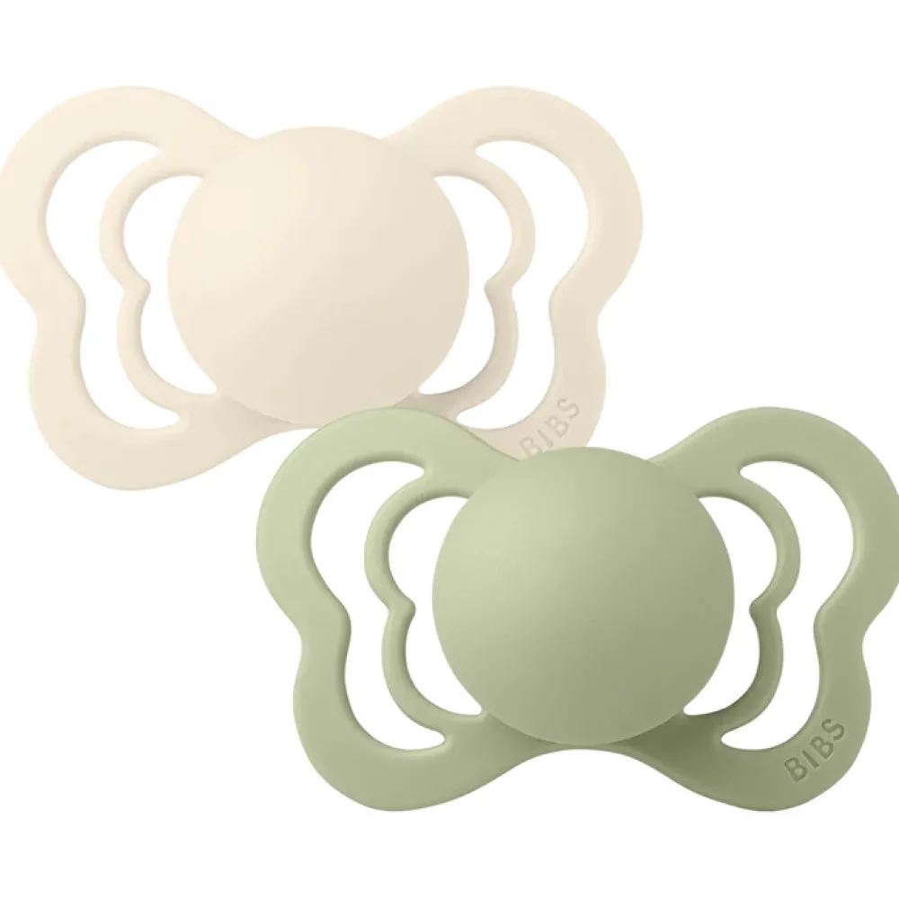BIBS Couture 2 pk Latex str. 2 - ivory/sage- Sutter