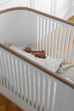 BeKids Curve babyseng sampak. - hvid/eg-Børn Tremmesenge