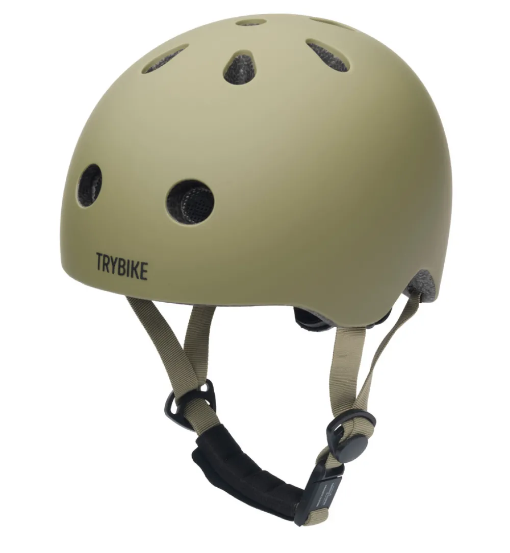 Trybike Cykelhjelm med retrolook – vintagegrøn XS- Cykelhjelme & Tilbehør|Cykelstole & Hjelme