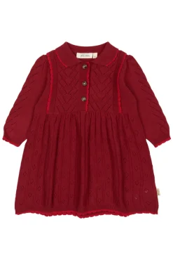 PETIT PIAO Daimi Strik Kjole - Biking Red- Kjoler