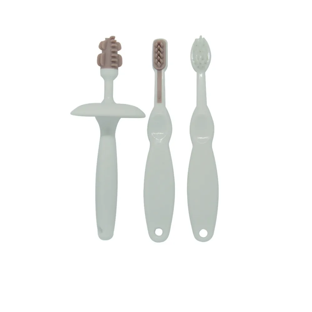 Oopsy 3delt trænings tandbørste sæt, blomme- Plejeartikler Til Baby