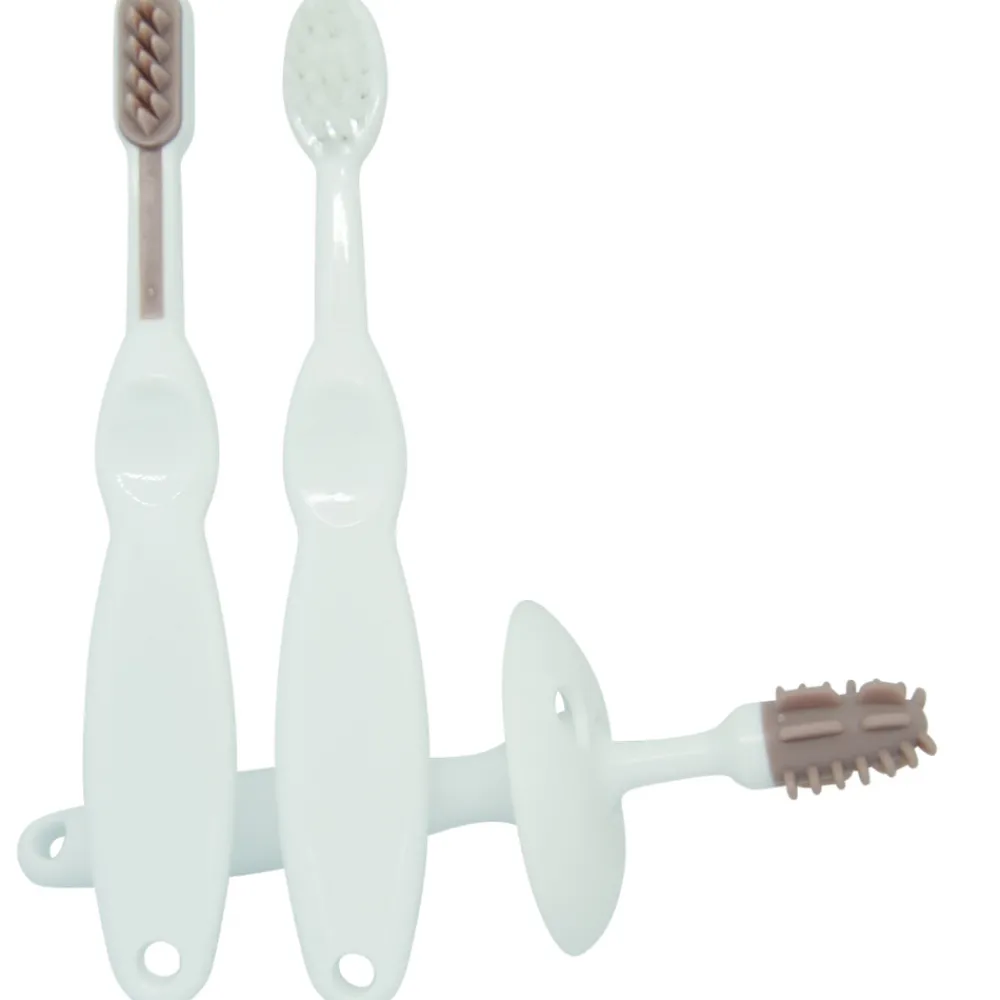 Oopsy 3delt trænings tandbørste sæt, blomme- Plejeartikler Til Baby