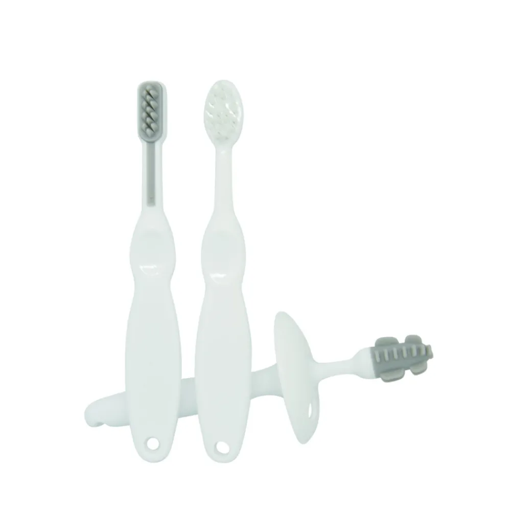 Oopsy 3-delt trænings tandbørste sæt, grå- Plejeartikler Til Baby