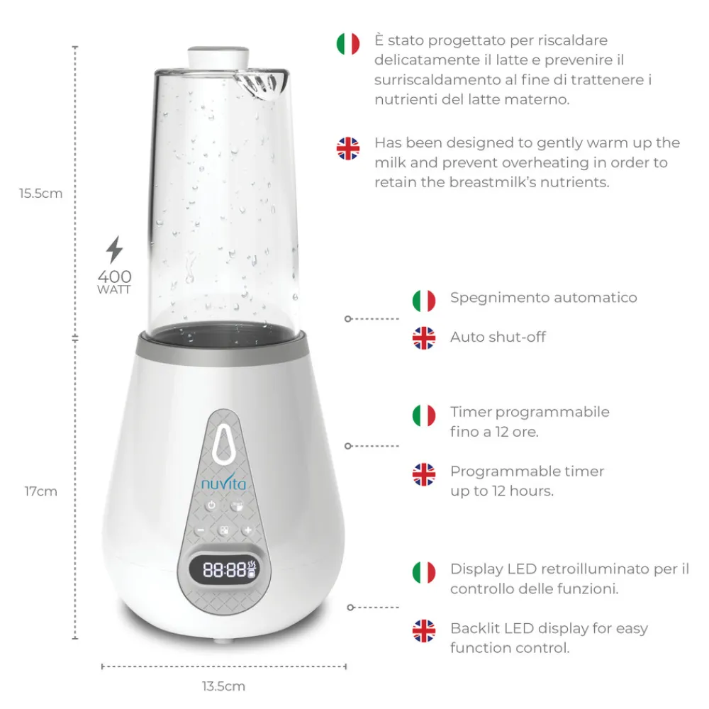 Nuvita Digital flaskevarmer og sterilisator- Tilberedning & Rengøring
