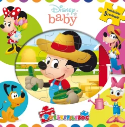 Alvilda Disney Baby-Min første puslespilsbog m.5 puslespil- Puslespil