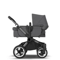 Bugaboo Donkey 5 mono complete - grey melange/graphite stel- Søskende/Tvillingevogne|Kombivogne Med Ergonomiske Sæder