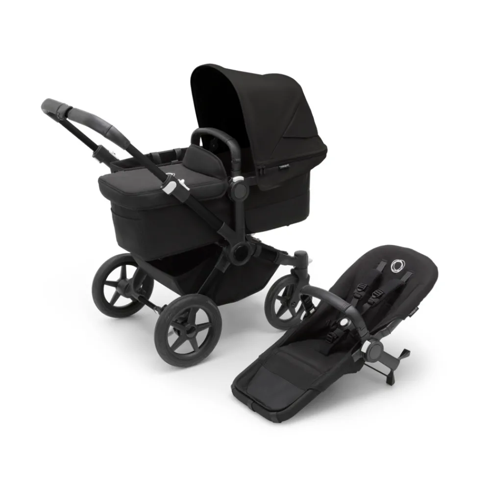 Bugaboo Donkey 5 mono complete - midnight black/black stel- Søskende/Tvillingevogne|Kombivogne Med Ergonomiske Sæder