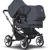 Bugaboo Donkey 5 søskendevogn complete - stormy blue/graphite stel- Søskende/Tvillingevogne