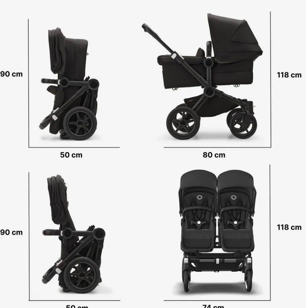 Bugaboo Donkey 5 Twin - stormy blue- Søskende/Tvillingevogne
