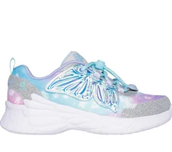 SKECHERS Dream racer wing brites - silver- Sneakers Med Blink|Sneakers Med Unik Lukning