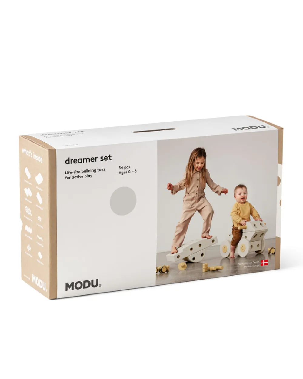 MODU Dreamer Set Sand Grey / Honey Yellow- Store Byggesæt|Tumlemøbler