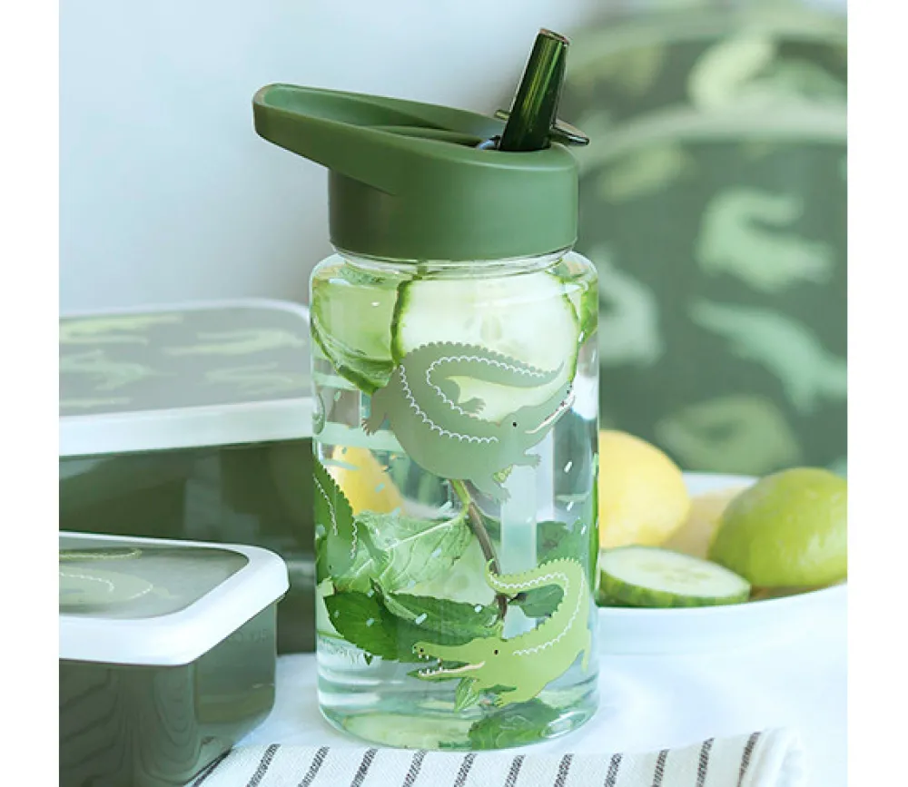 A Little Lovely Company Drink bottle: Crocodiles- Madkasser & Drikkedunke