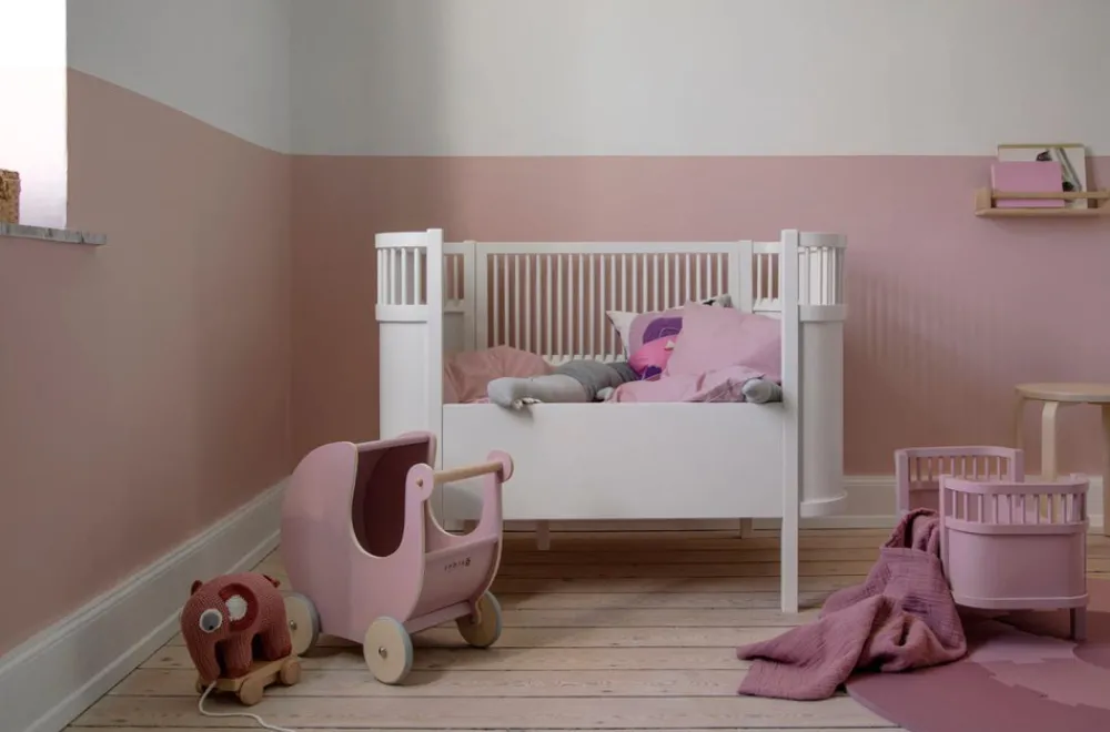 Sebra Dukkevogn i træ - blossom pink- Dukkevogne & Senge