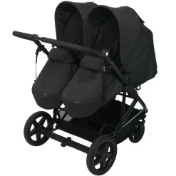 BASSON Duo Twin klapvogn Antracit- Søskende/Tvillingevogne