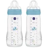 MAM Easy Active Baby Bottle 330ml 2pk Blue- Sutteflasker