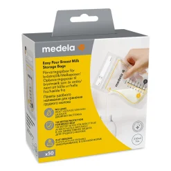 Medela Easy Pour opbevaringsposer til brystmælk, 50 stk- Madopbevaring|Brystpumper