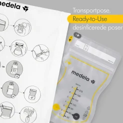 Medela Easy Pour opbevaringsposer til brystmælk, 50 stk- Madopbevaring|Brystpumper