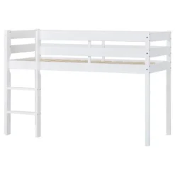 Hoppekids ECO Comfort halvhøj seng med madras 70x160 cm. - hvid-Børn Juniorsenge