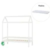 Hoppekids ECO Comfort Husseng med madras - 70x160 cm. - hvid-Børn Juniorsenge