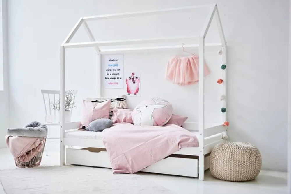 Hoppekids ECO Comfort Husseng med madras - 70x160 cm. - hvid-Børn Juniorsenge