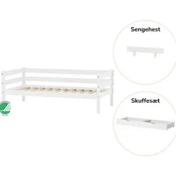 Hoppekids ECO Comfort Juniorseng hvid, med sengehest og skuffesæt-Børn Pakkeløsninger|Juniorsenge